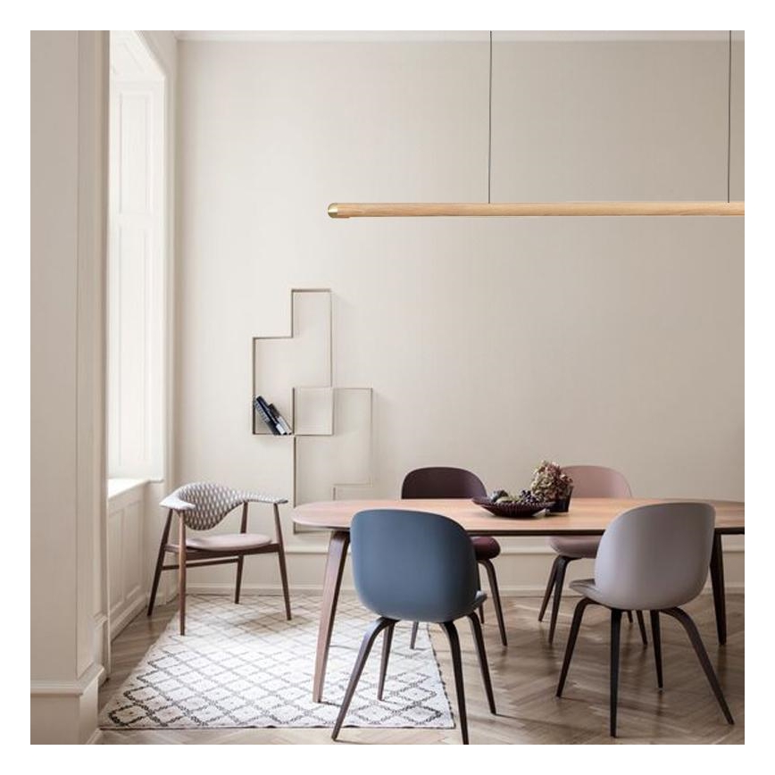 LED Lustr na lanku LED/22W/230V 4000K 120 cm jasan/masiv