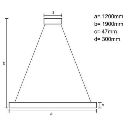 LED Lustr na lanku LED/22W/230V 4000K 120 cm jasan/masiv
