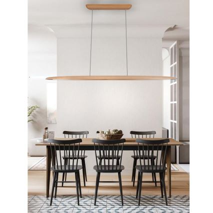 LED Lustr na lanku LED/22W/230V 4000K 130 cm buk/masiv