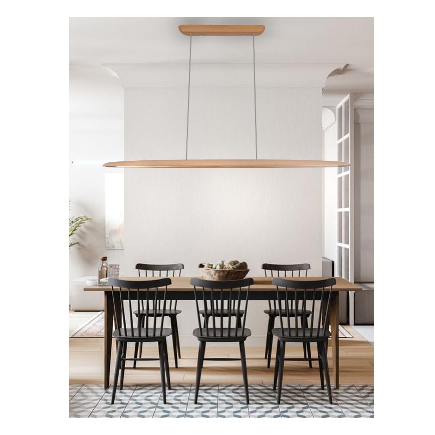 LED Lustr na lanku LED/22W/230V 4000K 130 cm buk/masiv