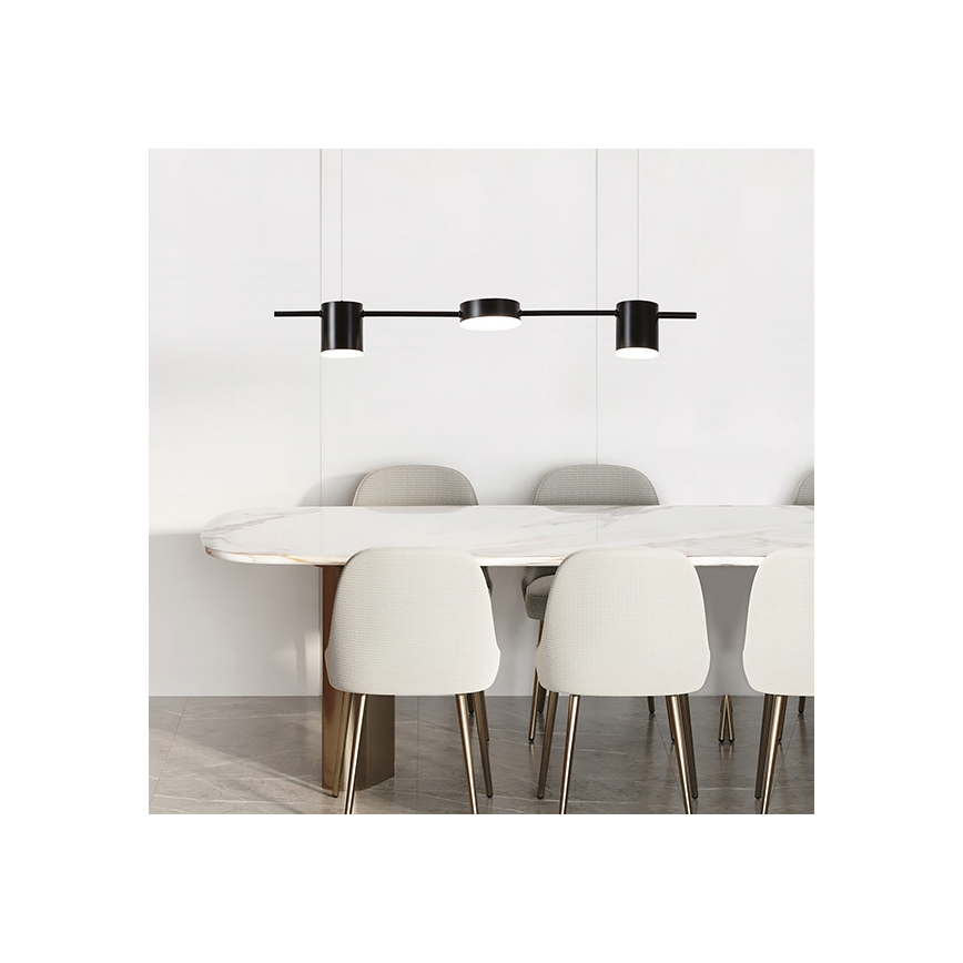 LED Lustr na lanku LED/24W/230V 3000K černá