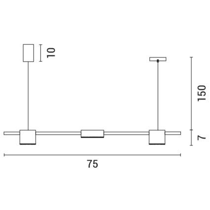 LED Lustr na lanku LED/24W/230V 3000K černá