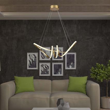 LED Lustr na lanku LED/24W/230V 3000K zlatá