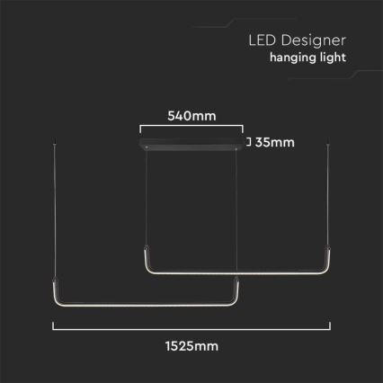 LED Lustr na lanku LED/24W/230V 4000K černá