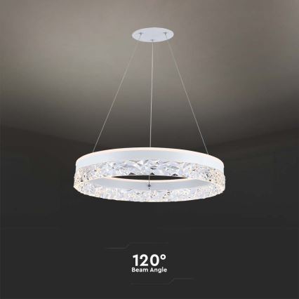 LED Lustr na lanku LED/25W/230V 3000K pr. 50 cm bílá