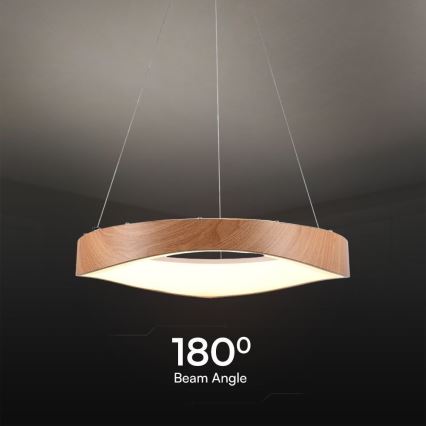 LED Lustr na lanku LED/25W/230V 3000K pr. 50 cm hnědá