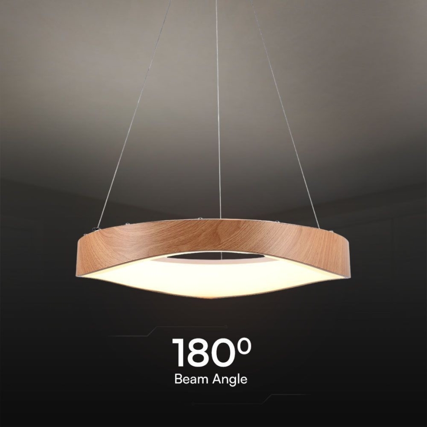 LED Lustr na lanku LED/25W/230V 3000K ø 50 cm hnědá