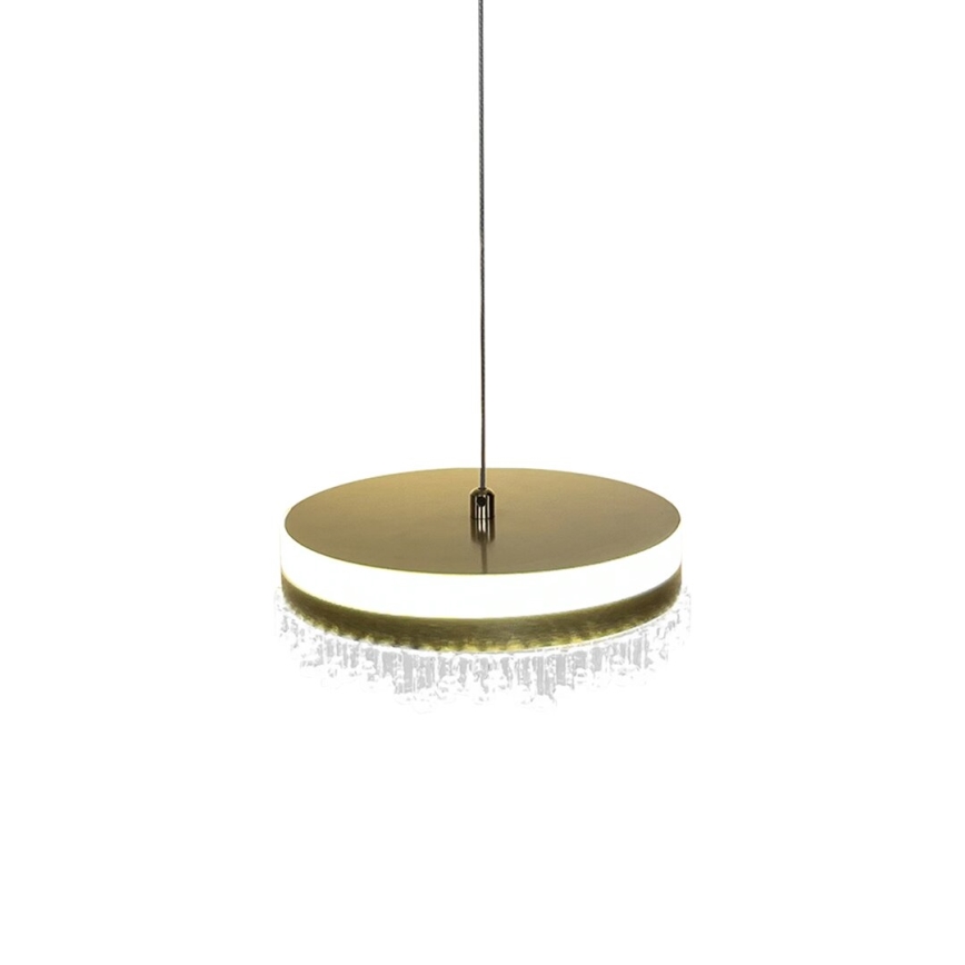 LED Lustr na lanku LED/25W/230V pr. 20 cm zlatá