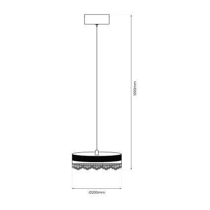 LED Lustr na lanku LED/25W/230V pr. 20 cm zlatá