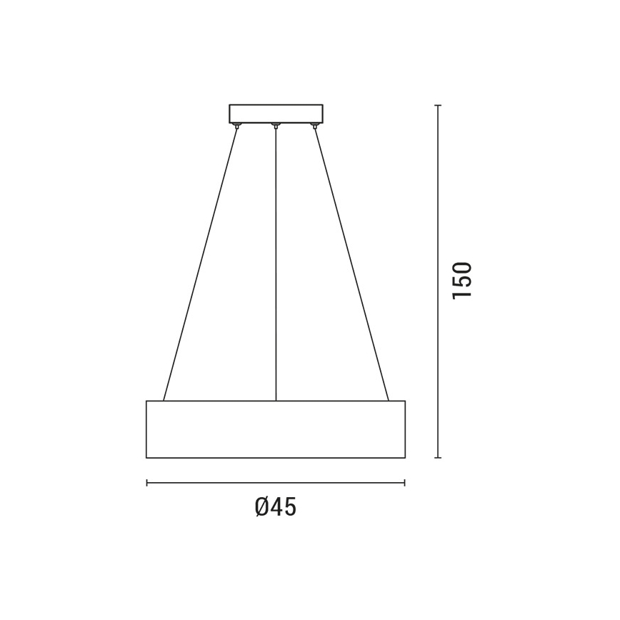 LED Lustr na lanku LED/30W/230V 3000K pr. 45 cm černá/dub