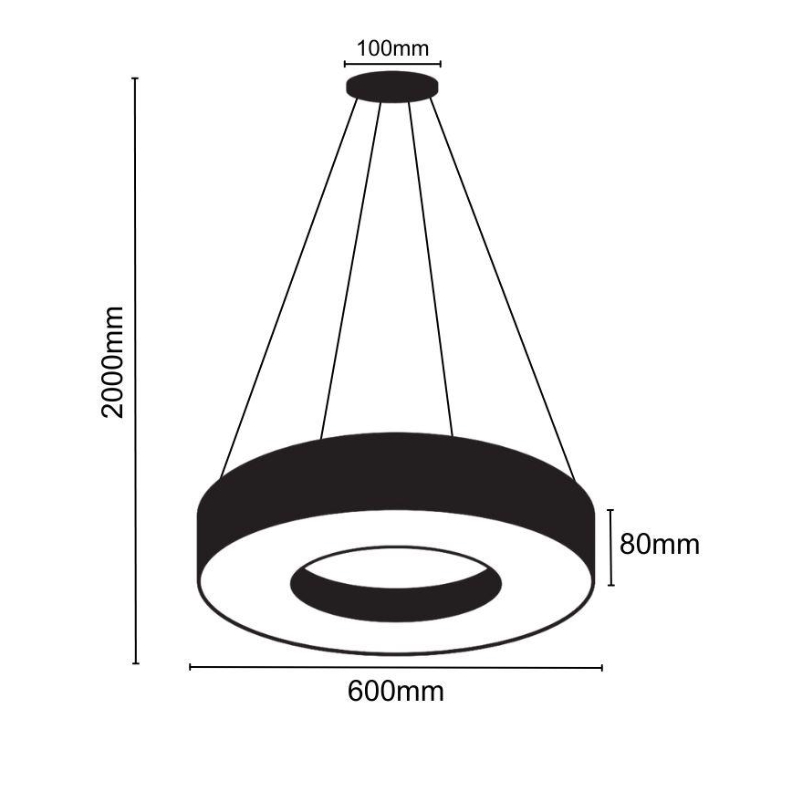 LED Lustr na lanku LED/30W/230V 4000K pr. 60 cm