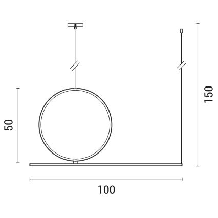 LED Lustr na lanku LED/32W/230V 3000K černá