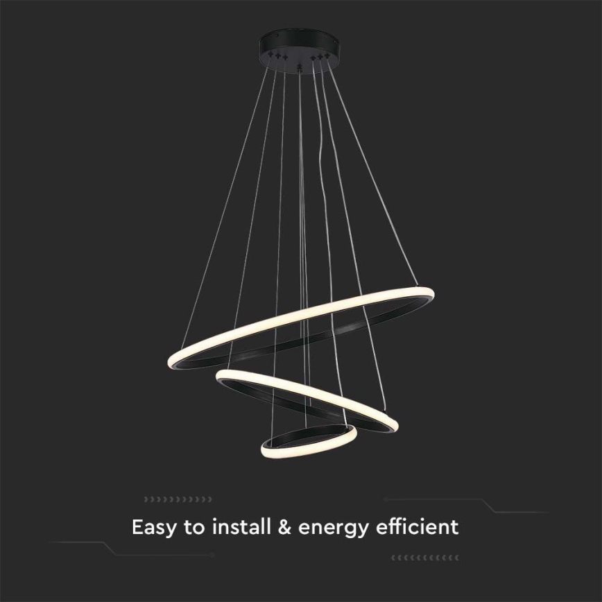 LED Lustr na lanku LED/32W/230V 3000K černá