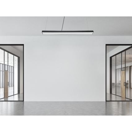 LED Lustr na lanku LED/32W/230V 4000K pr. 120 cm černá