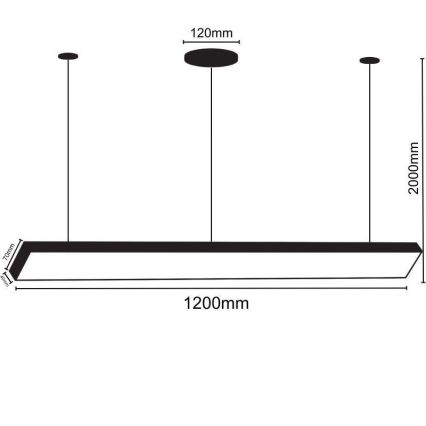 LED Lustr na lanku LED/32W/230V 4000K pr. 120 cm černá