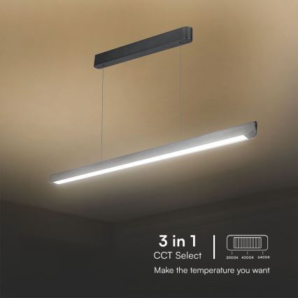 LED Lustr na lanku LED/36W/230V 3000/4000/6400K antracit
