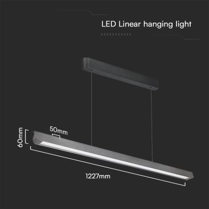 LED Lustr na lanku LED/36W/230V 3000/4000/6400K antracit