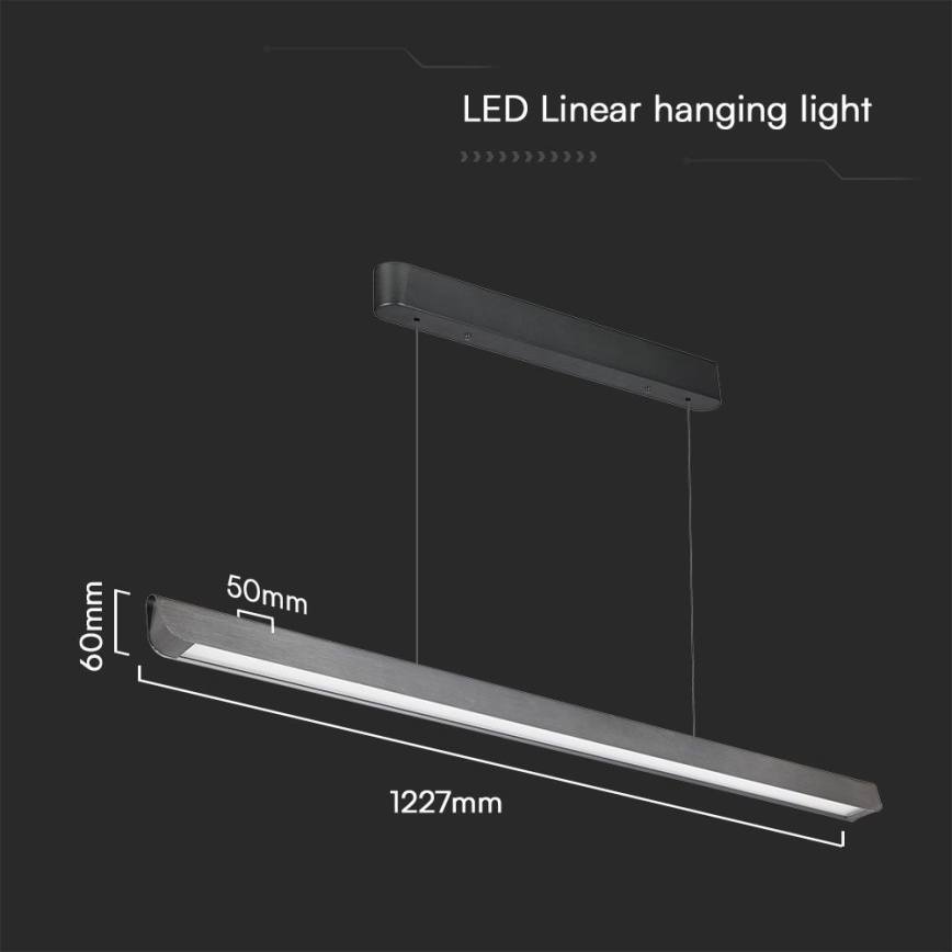 LED Lustr na lanku LED/36W/230V 3000/4000/6400K antracit