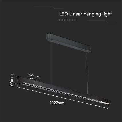 LED Lustr na lanku LED/36W/230V 3000/4000/6400K černá