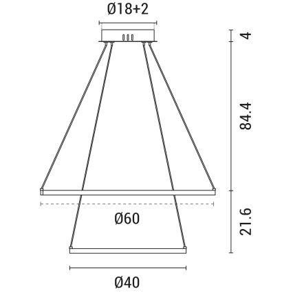 LED Lustr na lanku LED/37W/230V 3000K černá