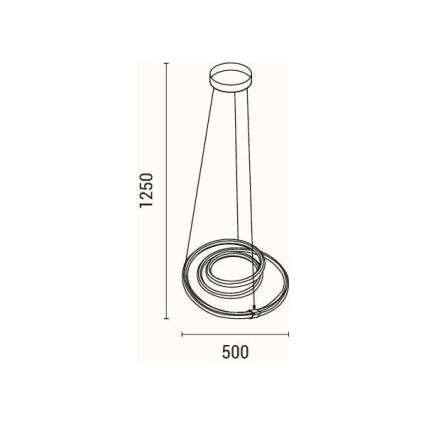 LED Lustr na lanku LED/38W/230V 3000K 50x50 cm
