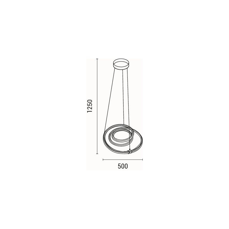 LED Lustr na lanku LED/38W/230V 3000K 50x50 cm