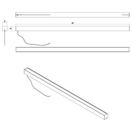 LED Lustr na lanku LED/40W/230V 120cm černá