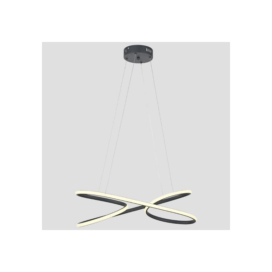 LED Lustr na lanku LED/40W/230V 4000K černá