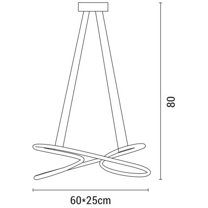 LED Lustr na lanku LED/40W/230V 4000K černá