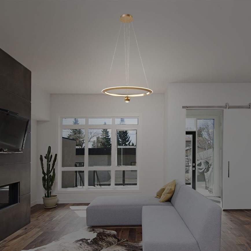 LED Lustr na lanku LED/45W/230V 4000K pr. 62 cm zlatá
