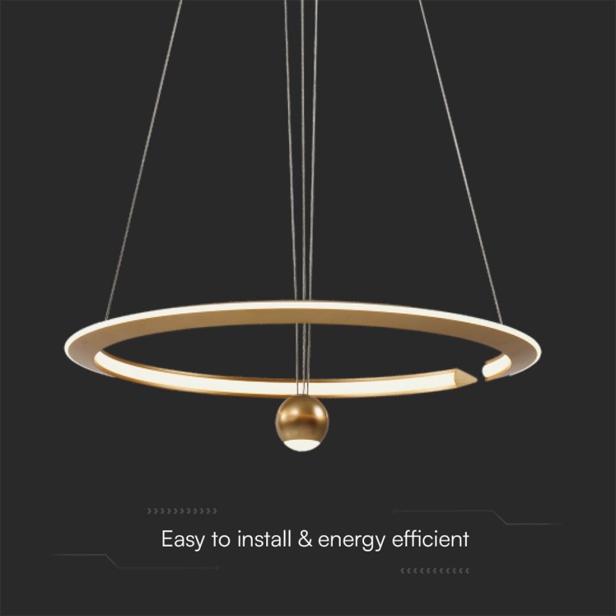 LED Lustr na lanku LED/45W/230V 4000K pr. 62 cm zlatá