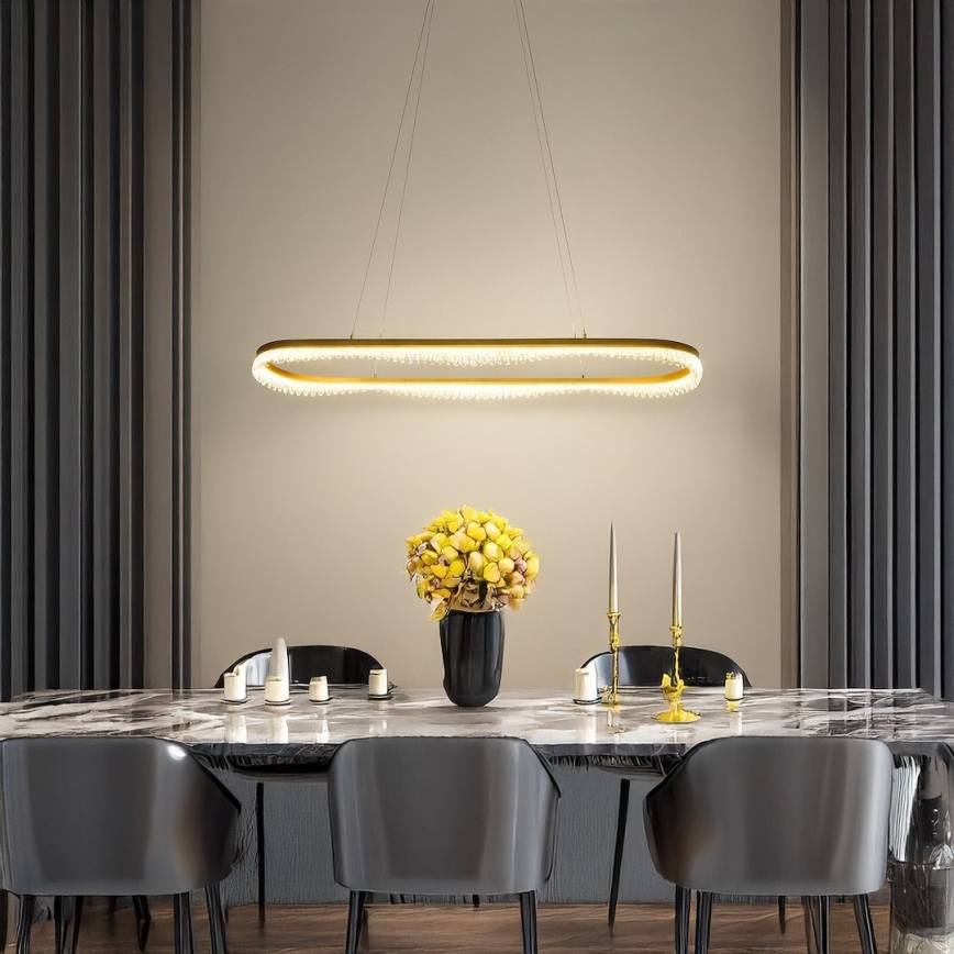 LED Lustr na lanku LED/45W/230V zlatá