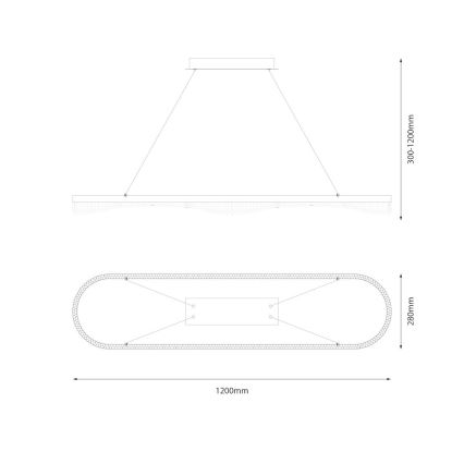 LED Lustr na lanku LED/45W/230V zlatá