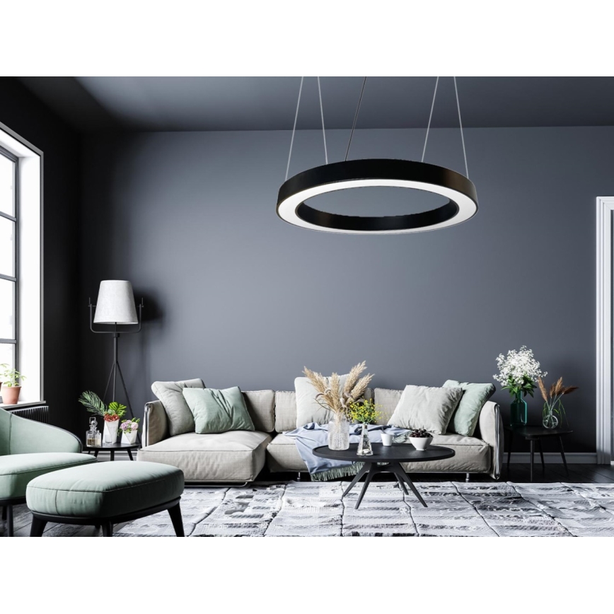 LED Lustr na lanku LED/50W/230V 4000K pr. 100 cm černá