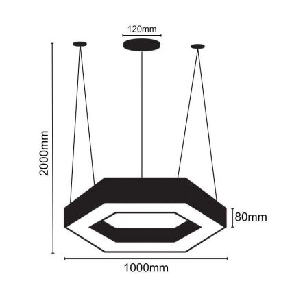 LED Lustr na lanku LED/50W/230V 4000K pr. 100 cm