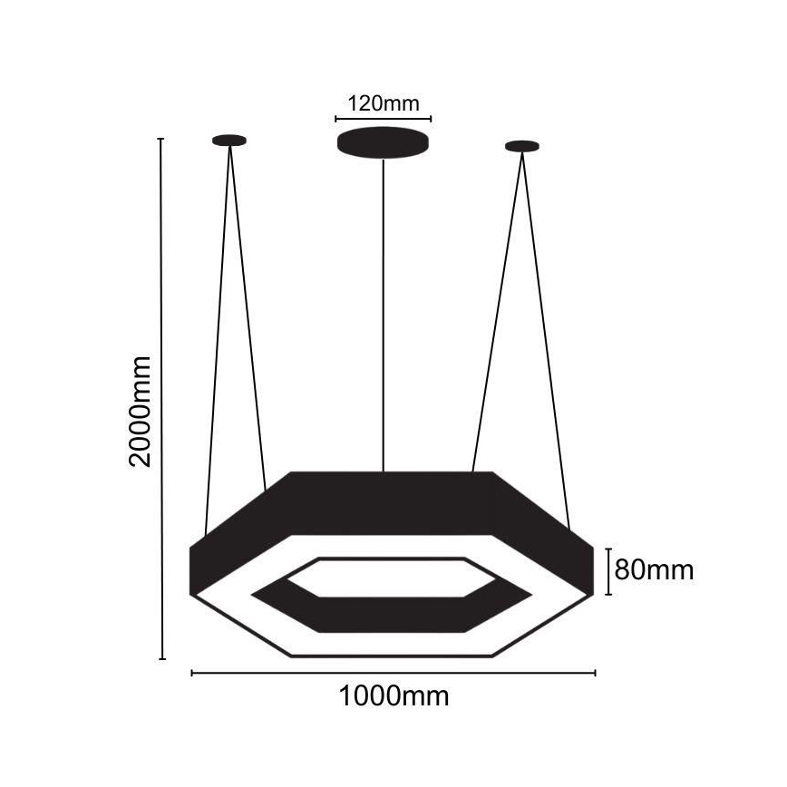 LED Lustr na lanku LED/50W/230V 4000K pr. 100 cm