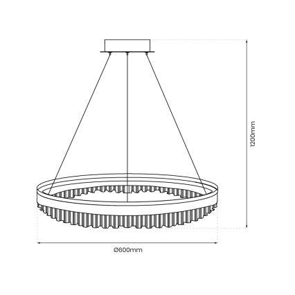 LED Lustr na lanku LED/52W/230V pr. 60 cm zlatá