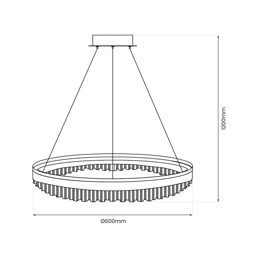 LED Lustr na lanku LED/52W/230V pr. 60 cm zlatá