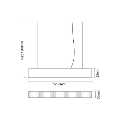 LED Lustr na lanku LED/55W/230V 3000/4000/6500K 120 cm bílá