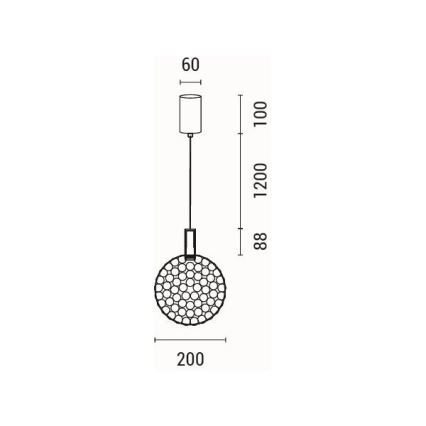 LED Lustr na lanku LED/6,3W/230V 3000K lesklý chrom pr. 20 cm