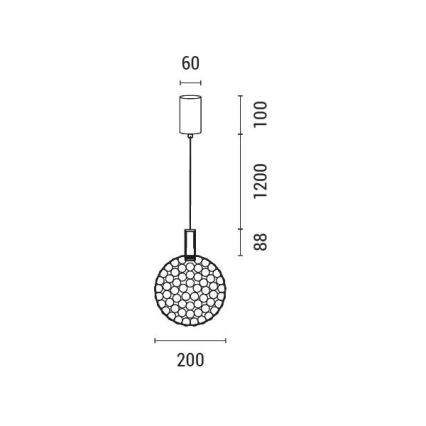 LED Lustr na lanku LED/6,3W/230V 3000K zlatá pr. 20 cm