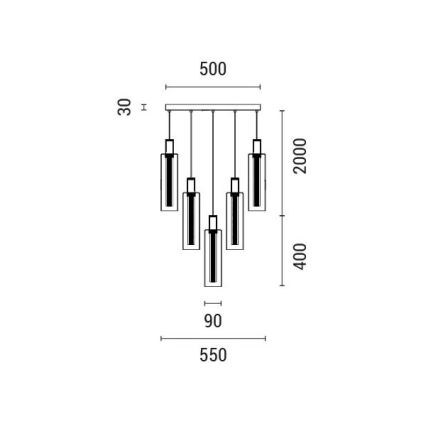 LED Lustr na lanku LED/60W/230V 3000K