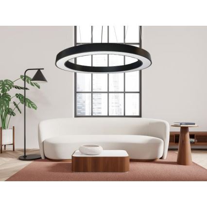 LED Lustr na lanku LED/60W/230V 4000K pr. 120 cm černá