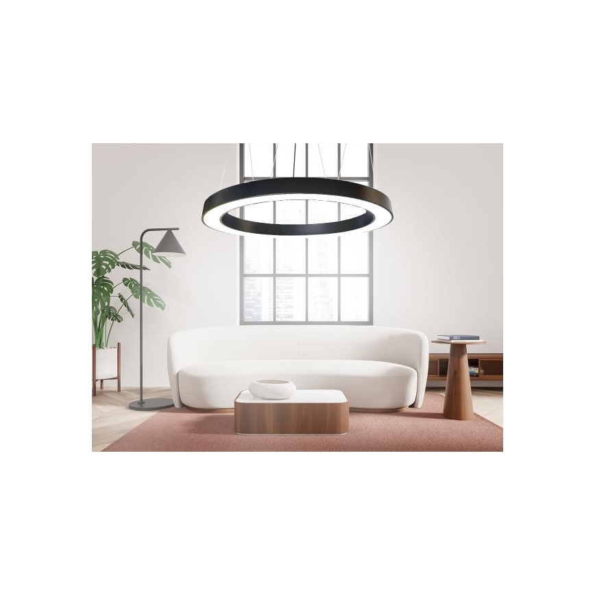 LED Lustr na lanku LED/60W/230V 4000K pr. 120 cm černá