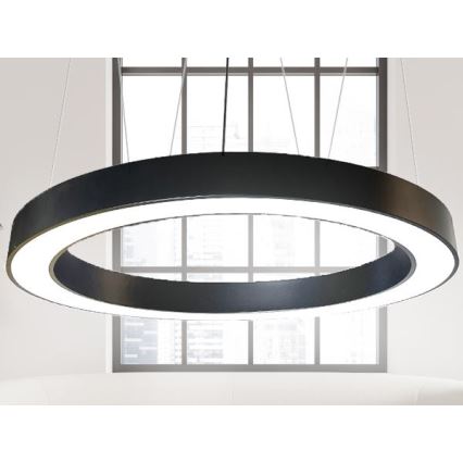 LED Lustr na lanku LED/60W/230V 4000K pr. 120 cm černá
