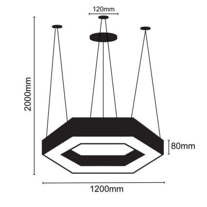 LED Lustr na lanku LED/60W/230V 4000K pr. 120 cm