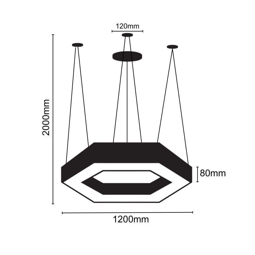 LED Lustr na lanku LED/60W/230V 4000K pr. 120 cm