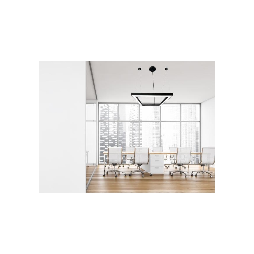 LED Lustr na lanku LED/70W/230V 4000K 100x100 cm černá