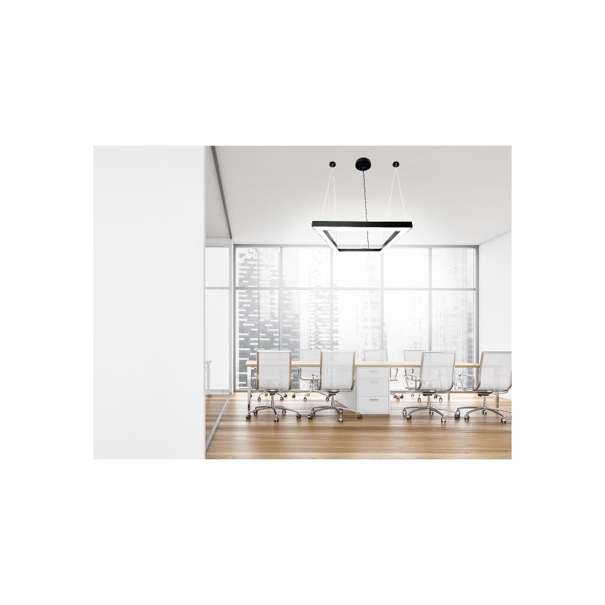 LED Lustr na lanku LED/70W/230V 4000K 100x100 cm černá