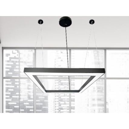 LED Lustr na lanku LED/70W/230V 4000K 100x100 cm černá